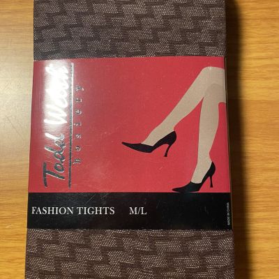 Todd Welsh Hosiery Women's Fashion Tights Dark Brown Size M /L One Pair